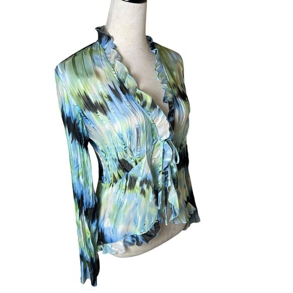 Notations Vintage Coquette Sheer Ruffle Blouse Small Fairy Whimsy Y2K Groovy - Picture 2 of 9